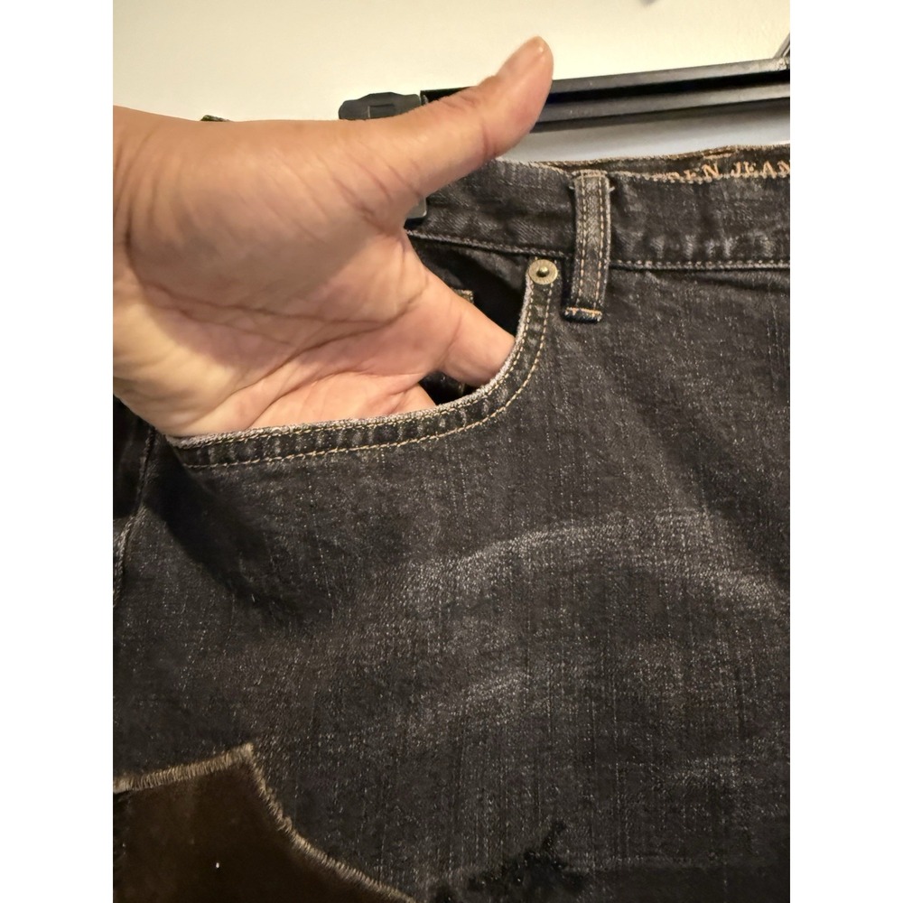 Lauren Jeans Co., Ralph Lauren Y2K Vintage Size 16 Black With Decorative Patches - Picture 6 of 16